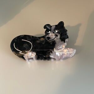 NWT Black and White Dog Hair Claw - Viral Dog Shaped Hair Clips | Dog Mom Gift
